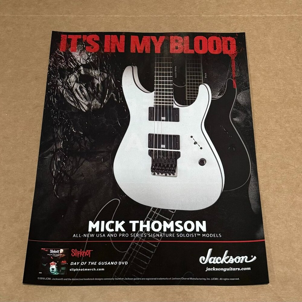 Mick Thomson of Slipknot - Jackson Guitars - 2018 Print Advertisement